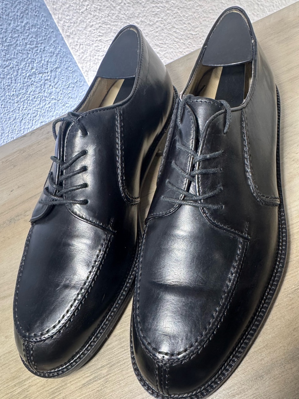 Vito Figolo Made in Italy Black Leather Derby Shoes NWOT Men’s 9.5